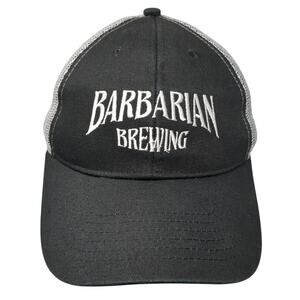 Barbarian Brewing Snapback Trucker Hat Black One Size Mesh Back Brewery Branding